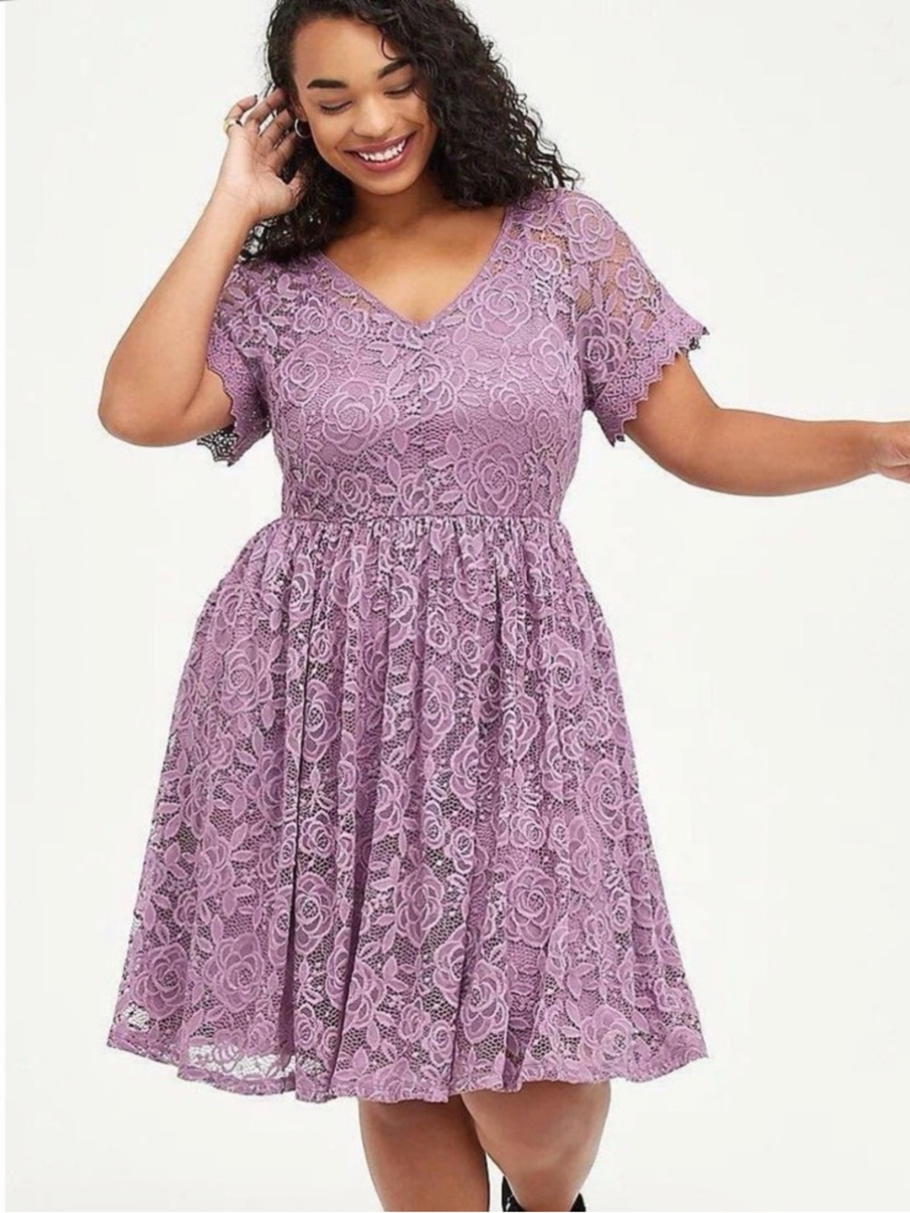 Torrid Lace Floral Sundress in Mauve